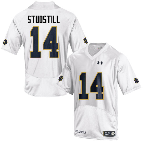 Men #14 Devin Studstill Notre Dame Fighting Irish College Football Jerseys-White